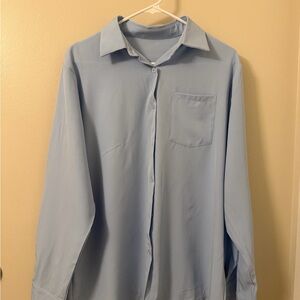 SHEIN Light Blue Women's Button Down Shirt